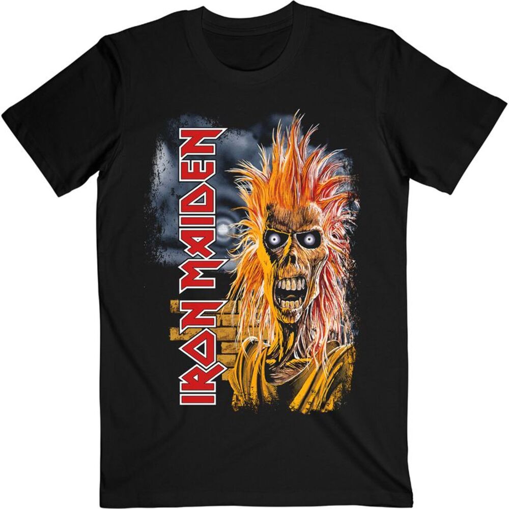 Iron Maiden Unisex Adult First Album Track List V.3. Back Print T-Shirt / Black